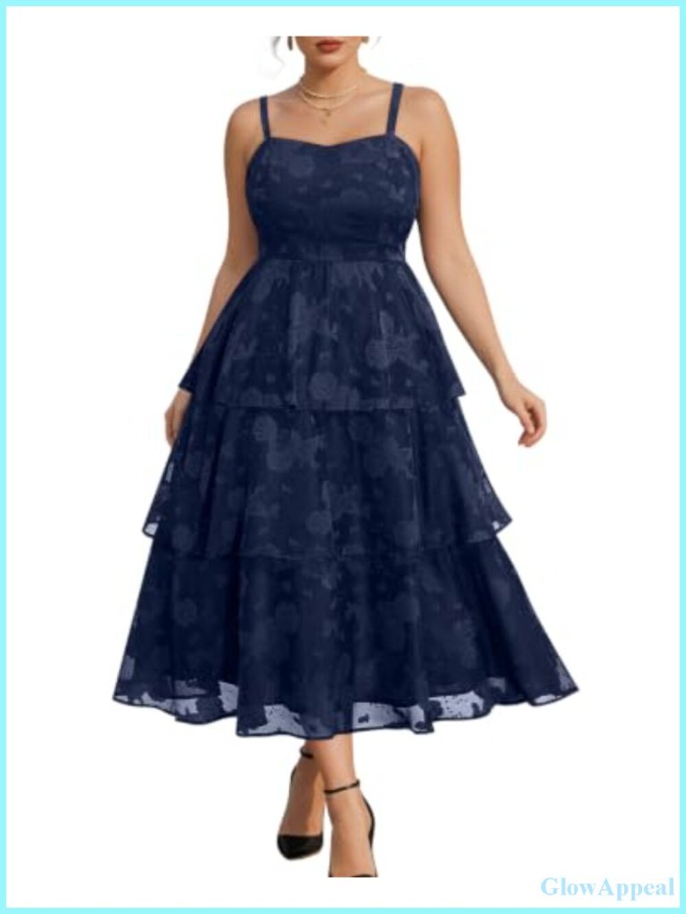 Plus Size Semi Formal Tiered Sweetheart Neckline Sleeveless Maxi Dress 100%